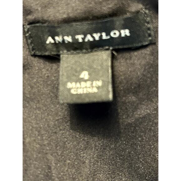 Ann Taylor Drop Waist Midi Dress Black Eyelet Silk Gatsby Dress Sz 4 - Picture 13 of 14